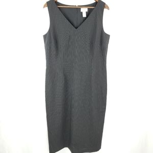 LOFT Gray on Gray pinstriped dress size 14